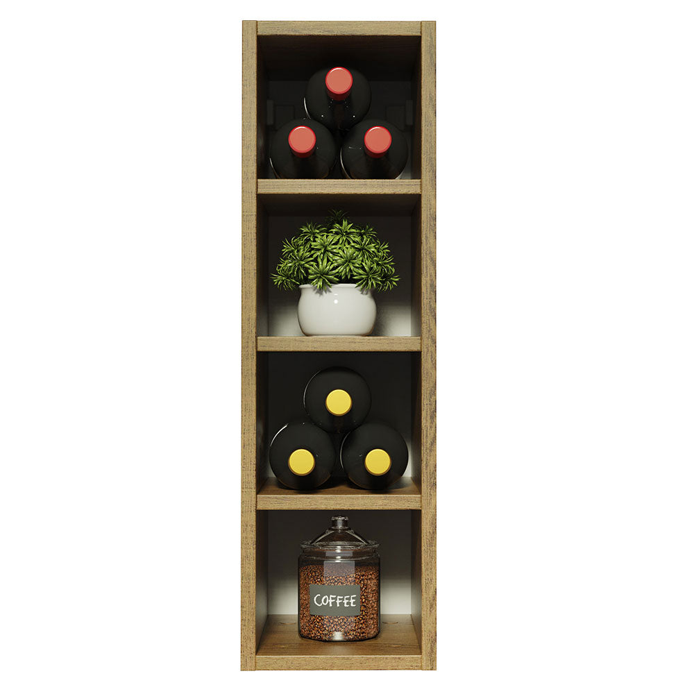 Alacena 20 cm Porta Botellas 4 Nichos Marrón Línea Estándar Madesa
