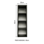 Alacena 20 cm Porta Botellas 4 Nichos Negro Línea Estándar Madesa
