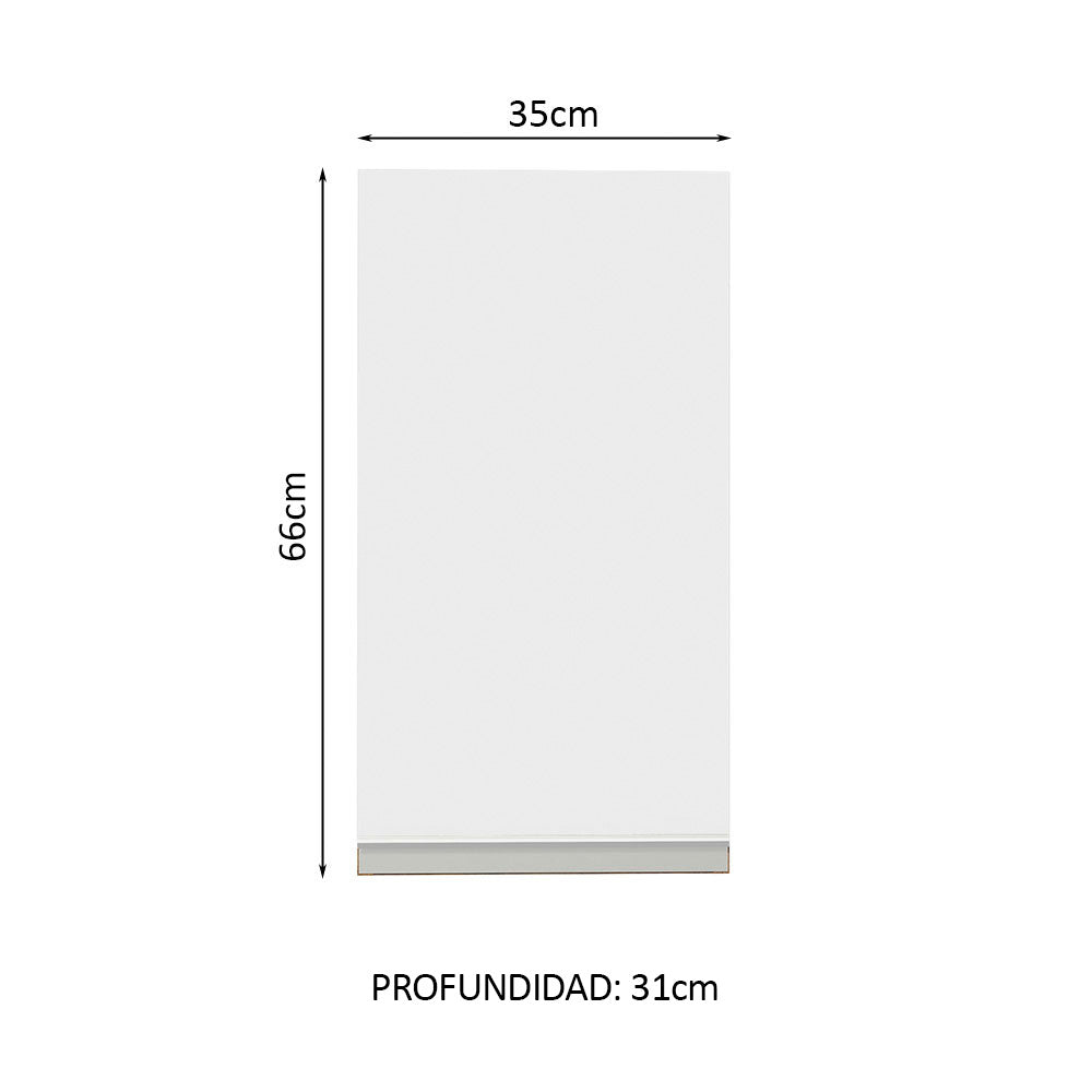 Alacena Madesa Glamy 35 cm 1 Puerta Marrón/Blanco