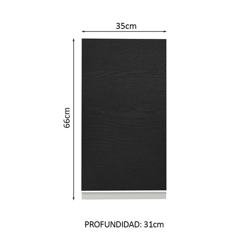 Alacena 35 cm 1 Puerta Blanco/Negro Glamy Madesa