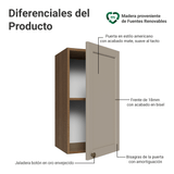 Alacena Cocina 35 cm 1 Pueta Marrón/Crema Vik Madesa