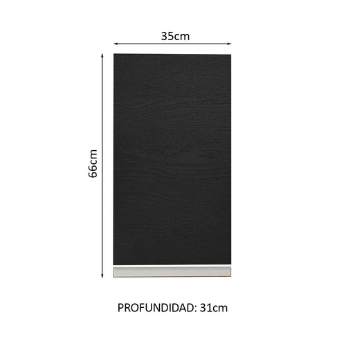 Alacena 35 cm 1 Puerta Marrón/Negro Glamy Madesa