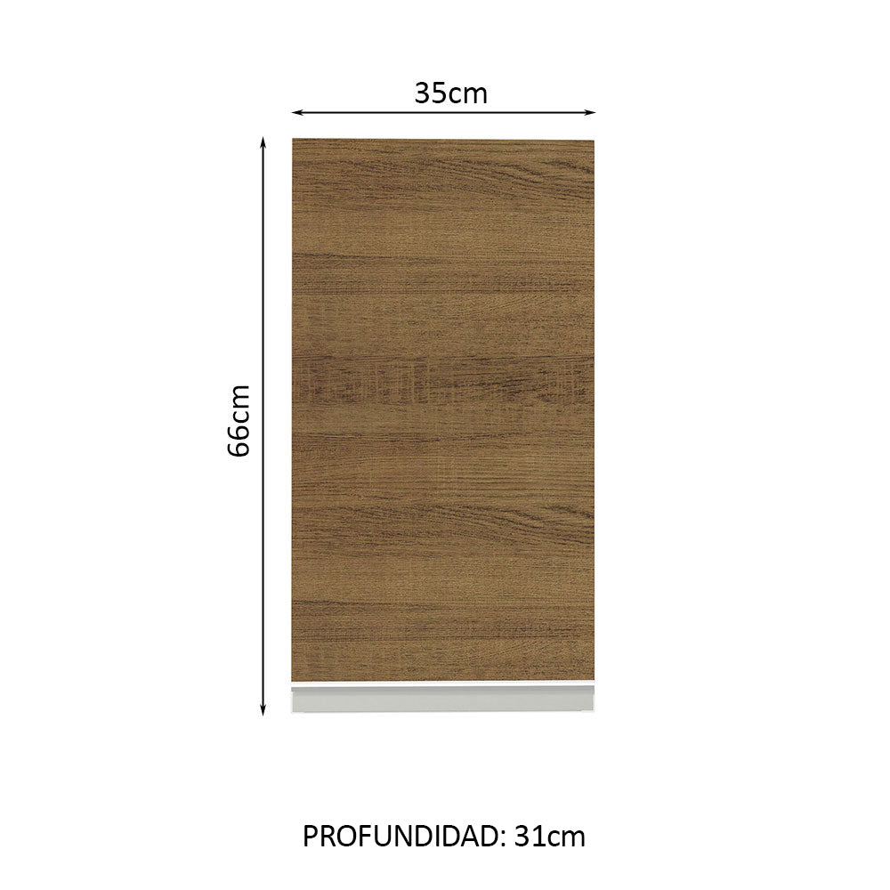 Alacena 35 cm 1 Puerta Glamy Blanco/Marrón