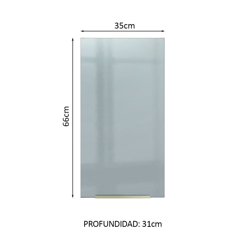 Alacena 35 cm 1 Puerta Lux Marrón/Gris