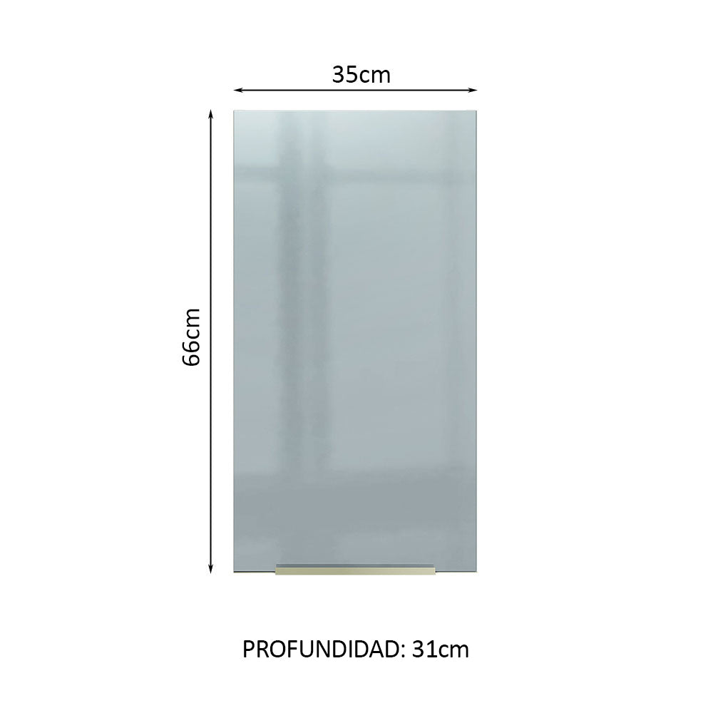 Alacena 35 cm 1 Puerta Lux Blanco/Gris