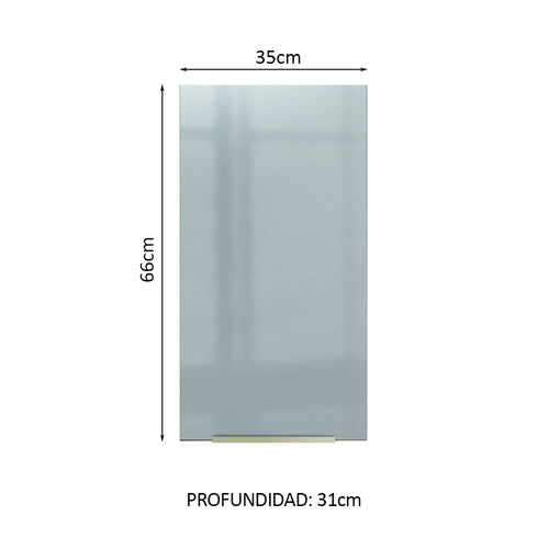 Alacena 35 cm 1 Puerta Blanco/Gris Lux Madesa