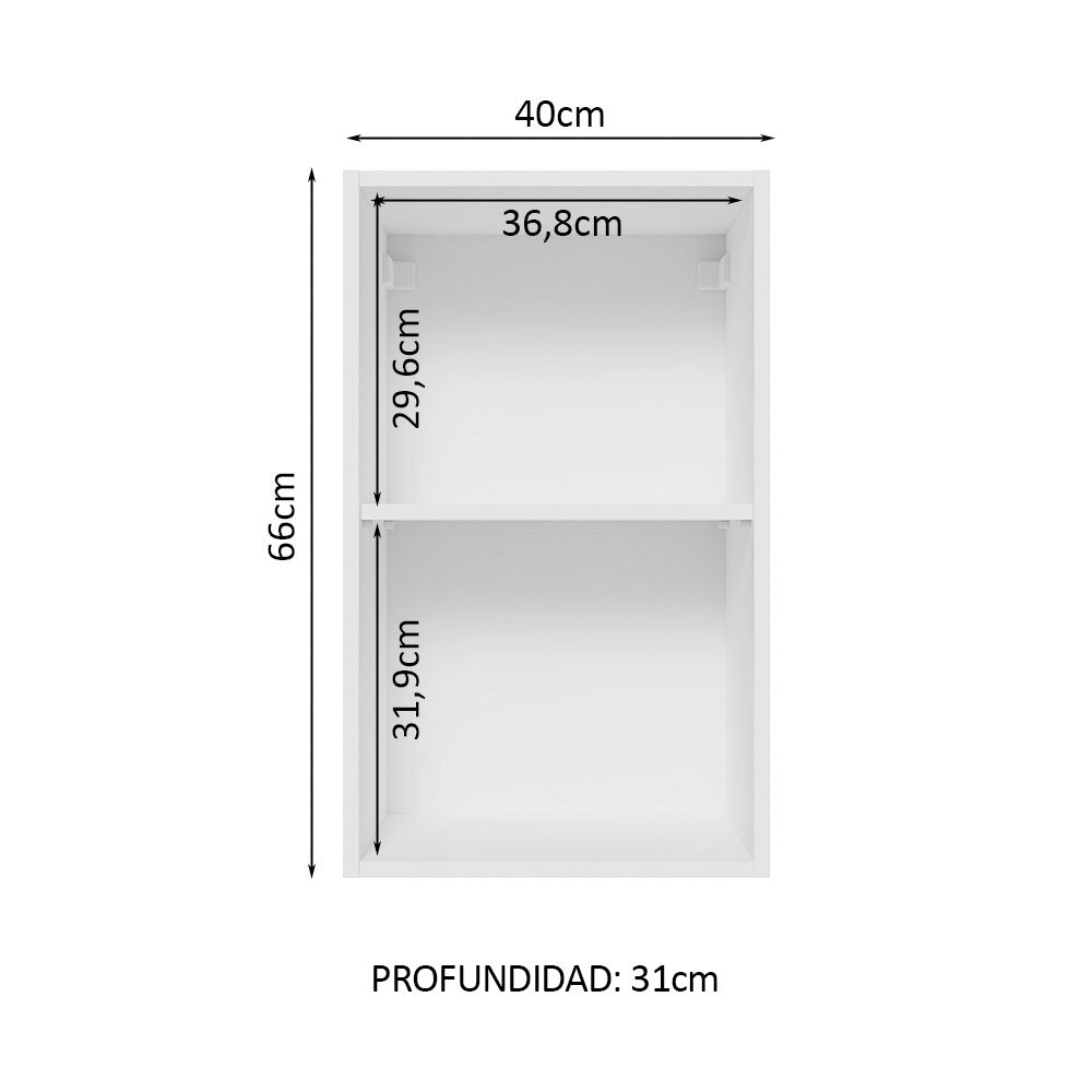 Alacena Madesa 1 Puerta 2 Compartimentos - 40 Cm