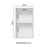 Alacena Madesa 1 Puerta 2 Compartimentos - 40 Cm