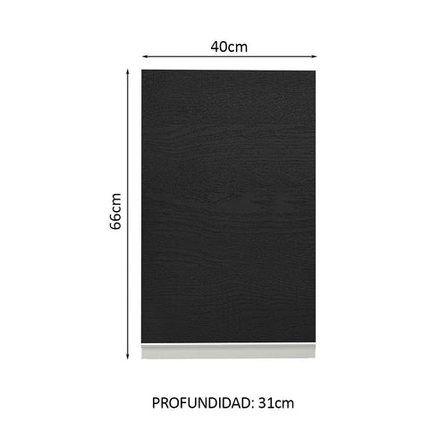 Alacena 40 cm 1 Puerta Blanco/Negro Glamy Madesa