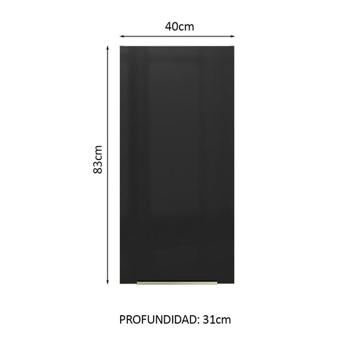 Alacena 40 cm 1 Puerta Marrón/Negro Lux Madesa