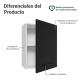 Alacena 50 cm 1 Puerta Agata Blanco/Negro