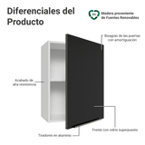 Alacena 50cm 1 Puerta Blanco/Negro Lux Madesa