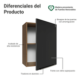 Alacena 50cm 1 Puerta Marrón/Negro Lux Madesa