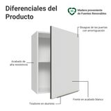 Alacena 50cm 1 Puerta Blanco/Blanco aterciopelado Lux Madesa