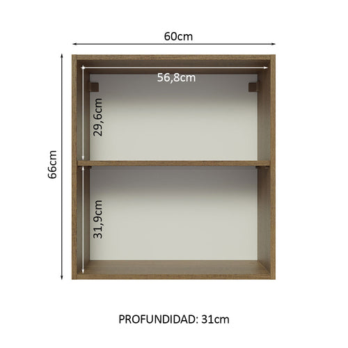 Alacena 60 cm 1 Puerta Marrón Glamy Madesa