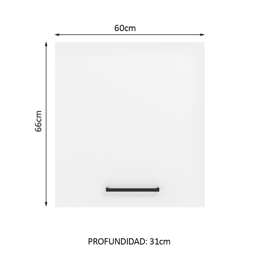 Alacena 60 cm 1 Puerta Agata Marrón/Blanco
