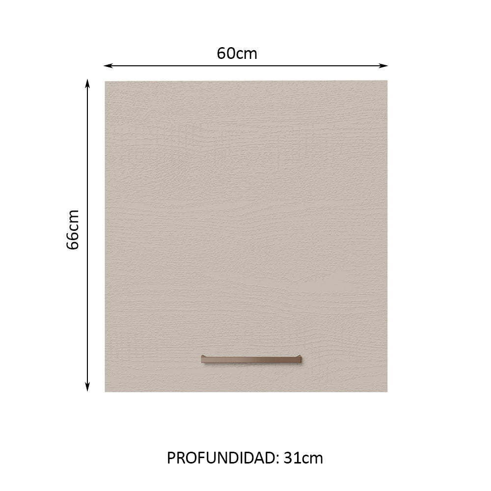 Alacena 60 cm 1 Puerta Agata Marrón/Crema