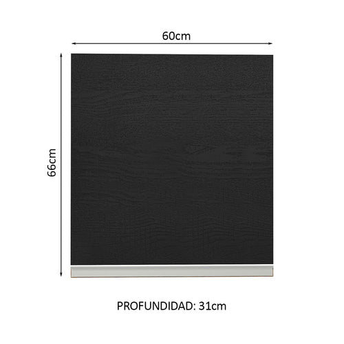 Alacena 60 cm 1 Puerta Marrón/Negro Glamy Madesa