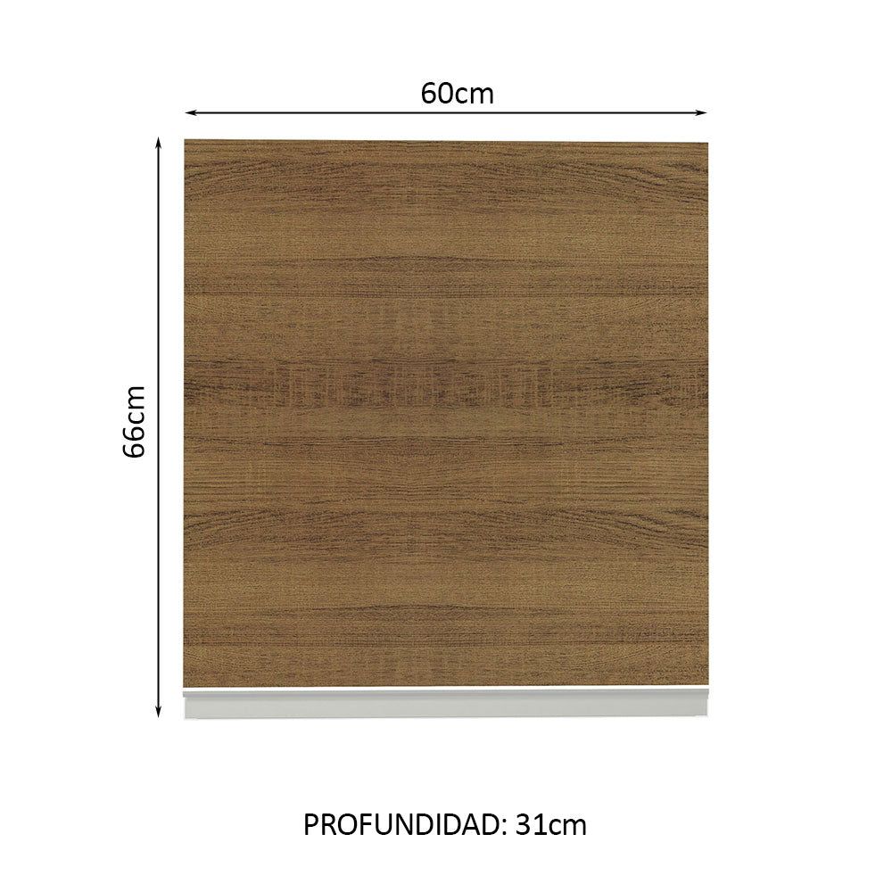 Alacena 60 cm 1 Puerta Glamy Blanco/Marrón