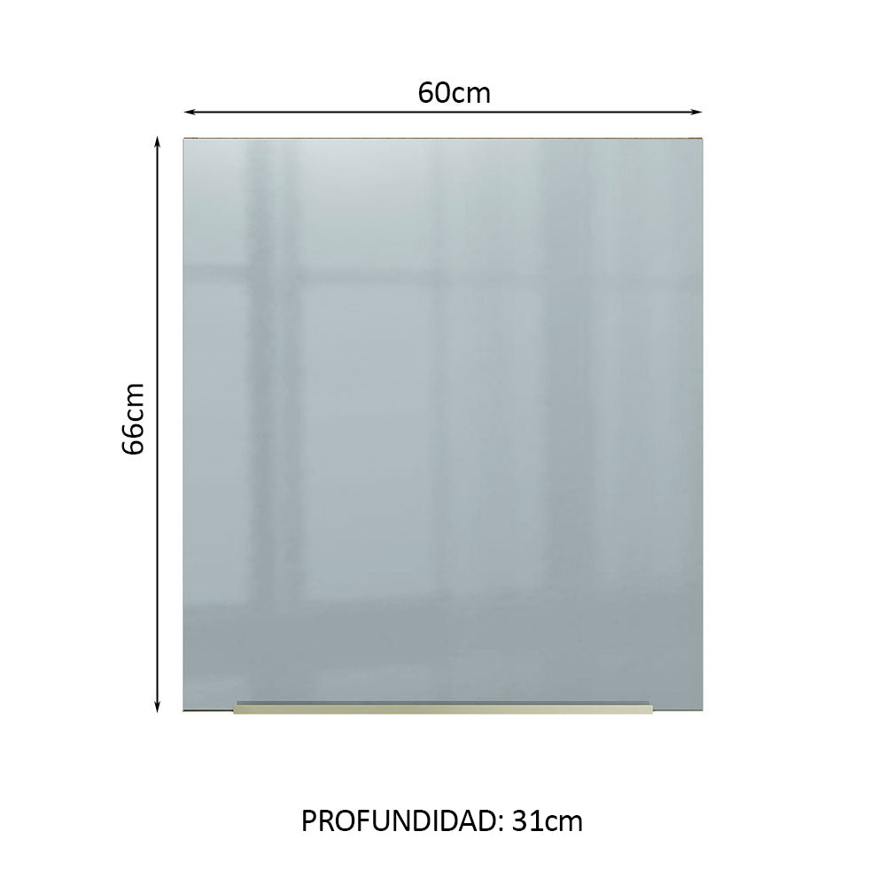 Alacena 60 cm 1 Puerta Lux Marrón/Gris