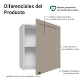 Alacena Cocina 60 cm 1 Pueta Blanco/Crema Vik Madesa