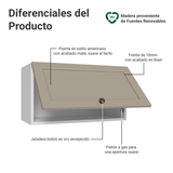 Alacena Cocina 60 cm 1 Pueta Abatible Blanco/Crema Vik Madesa