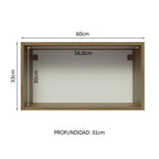 Alacena 60 cm 1 Puerta Rebatible Marrón/Blanco Glamy Madesa