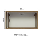 Alacena Madesa Glamy 60 cm 1 Puerta Rebatible Marrón/Blanco