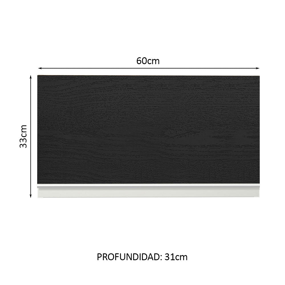 Alacena Gabinete Superior Madesa Glamy 60cm Blanco/Negro