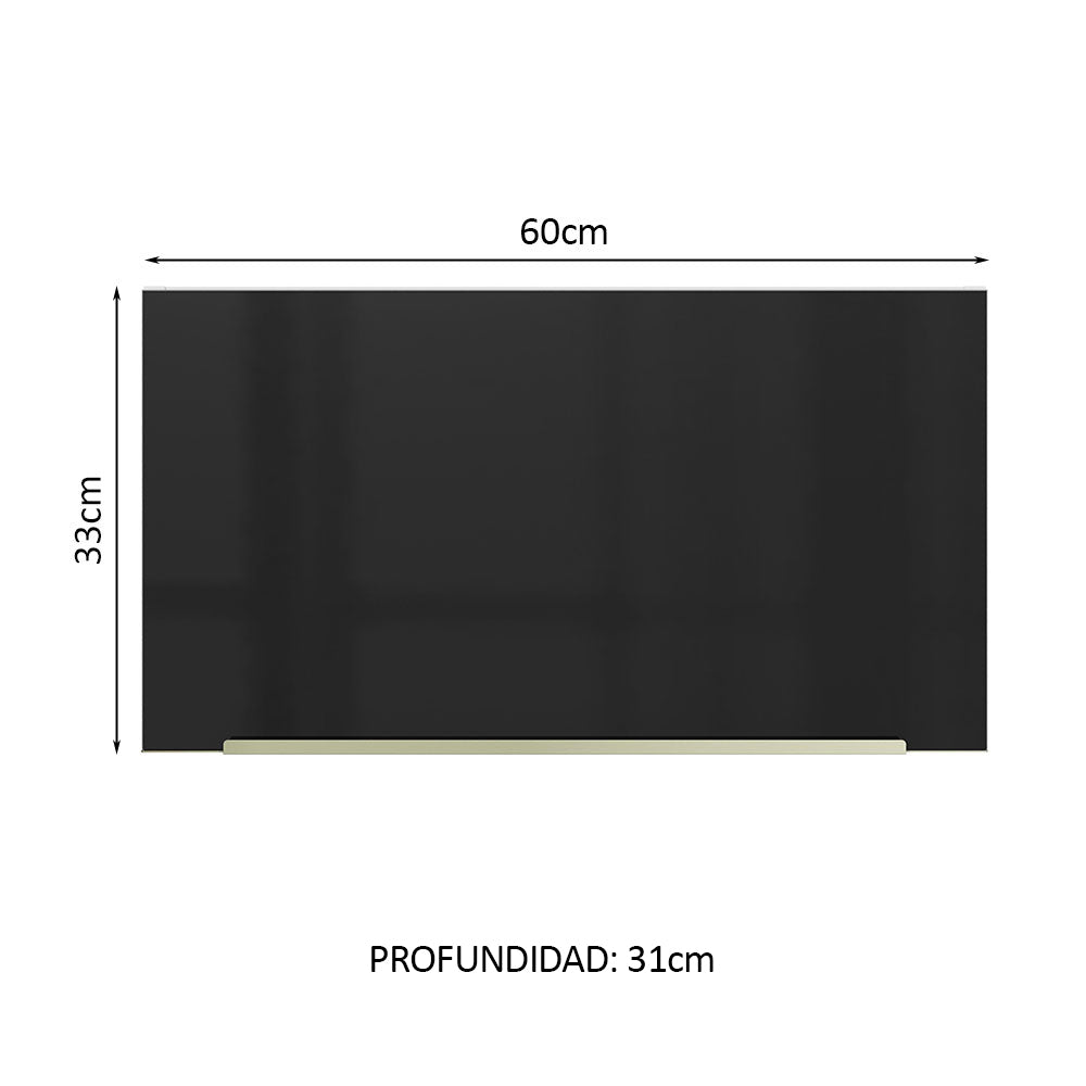 Alacena 60 cm 1 Puerta Lux Blanco/Negro