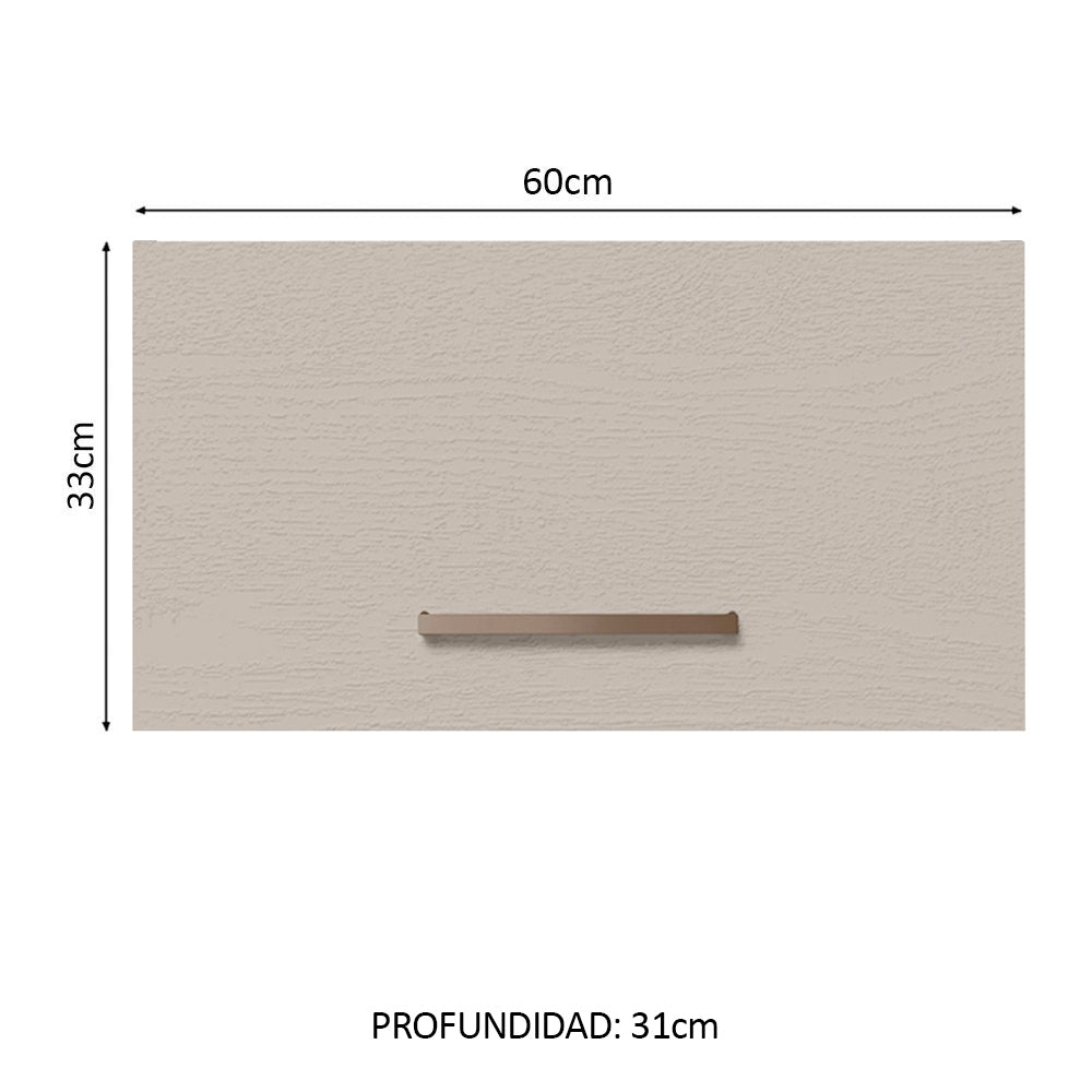 Alacena 60 cm 1 Puerta Agata Marrón/Crema