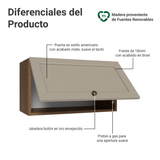 Alacena Cocina 60 cm 1 Pueta Abatible Marrón/Crema Vik Madesa