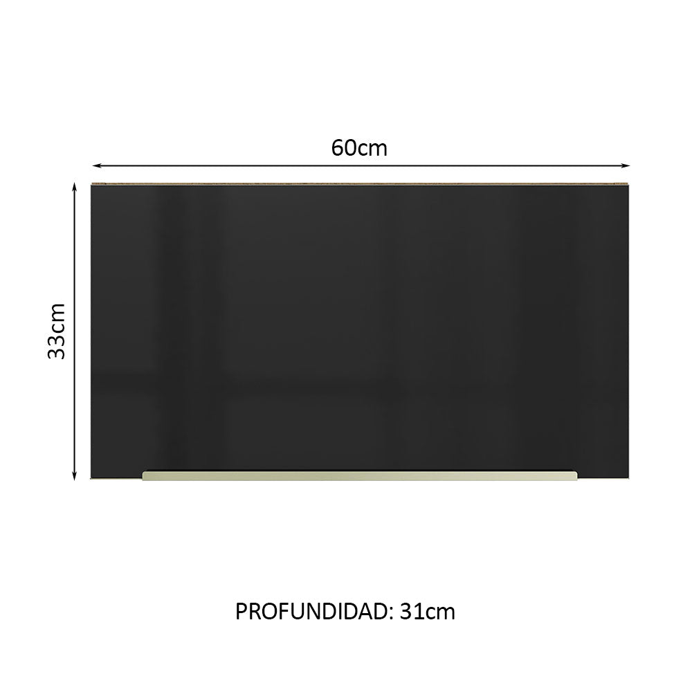 Alacena 60 cm 1 Puerta Lux Marrón/Negro