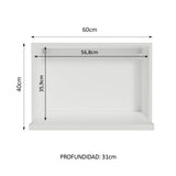 Alacena 60 cm Nicho para Microondas y Horno Blanco