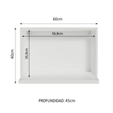 Alacena 60 cm Nicho para Microondas y Horno Blanco Línea Estándar Madesa