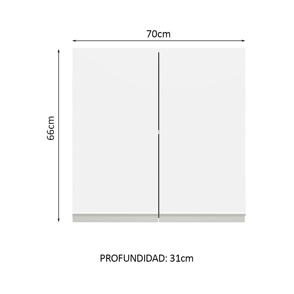 Alacena 70 cm 2 Puertas Glamy Blanco