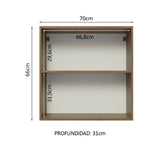 Alacena 70 cm 2 Puertas Marrón Glamy Madesa