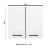 Alacena 70 cm 2 Puertas Agata Marrón/Blanco