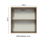 Alacena 70 cm 2 Puertas Marrón/Blanco Glamy Madesa