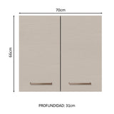 Alacena 70 cm 2 Puertas Agata Marrón/Crema