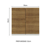Alacena 70 cm 2 Puertas Glamy Blanco/Marrón
