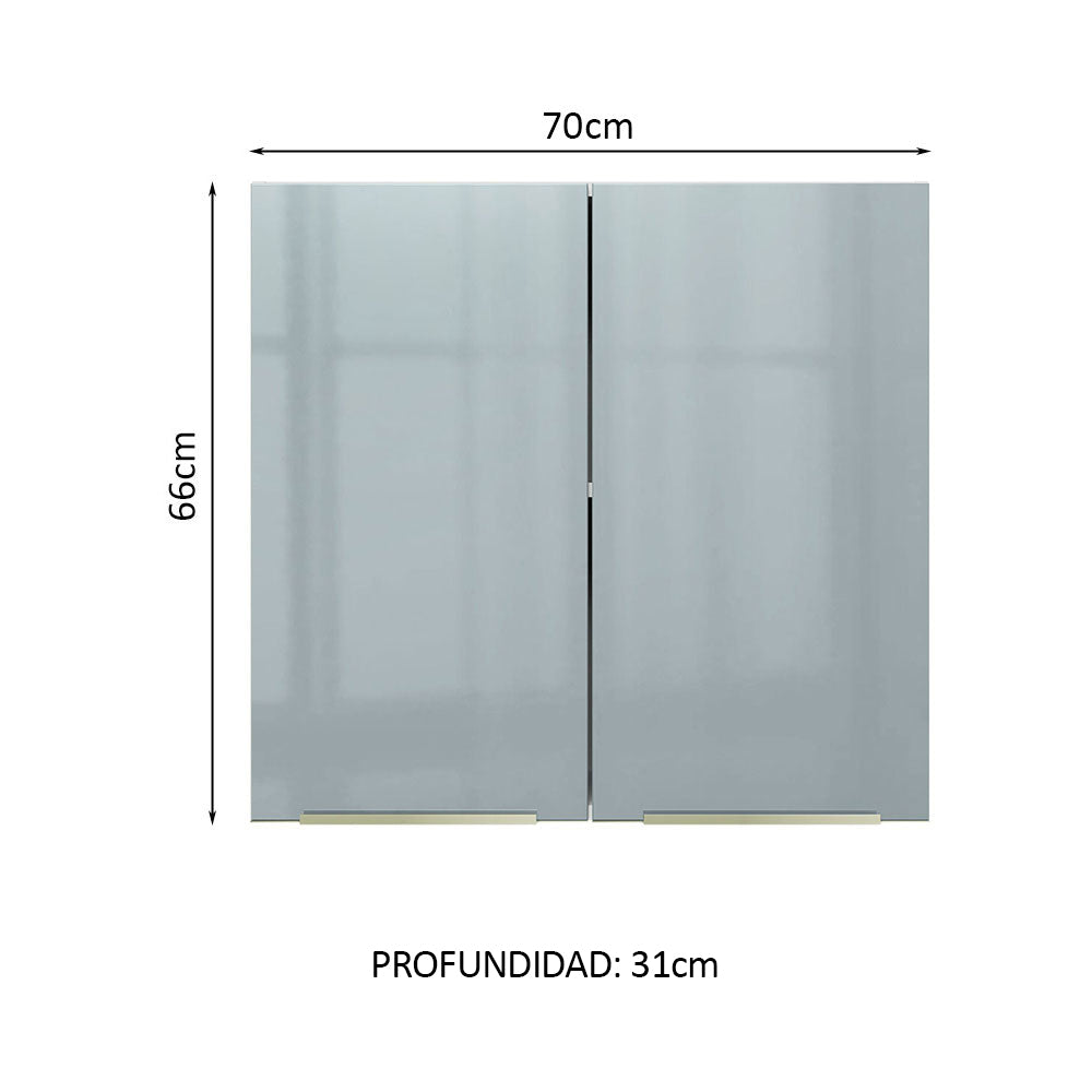 Alacena 70 cm 2 Puertas Lux Blanco/Gris