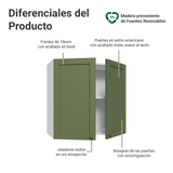 Alacena 70 cm 2 Puertas Blanco/Verde Vik Madesa