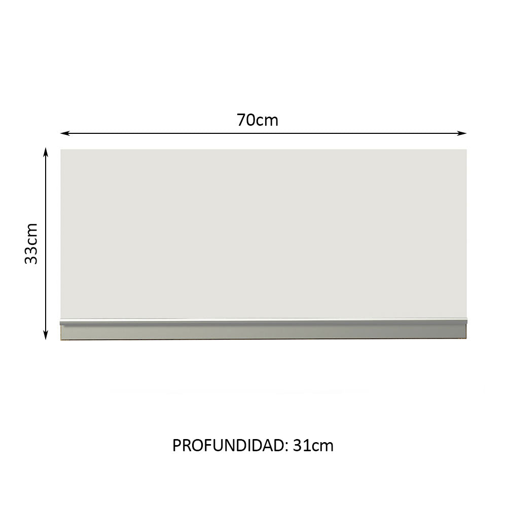 Alacena 70 cm 1 Puerta Glamy Marrón/Blanco