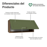 Alacena 70 cm 1 Puerta Puerta Rebatible Marrón/Verde Vik Madesa