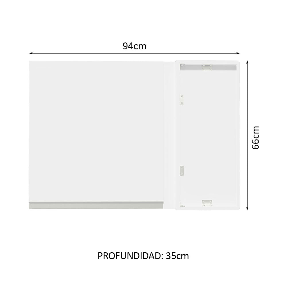 Alacena Esquinero 1 Puerta Glamy Blanco