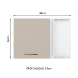 Alacena 94 cm 1 Puerta Agata Blanco/Crema