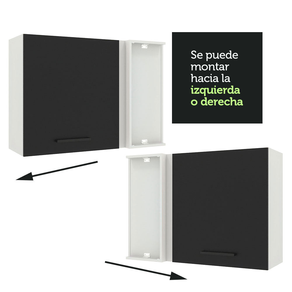Alacena 94 cm 1 Puerta Agata Blanco/Negro