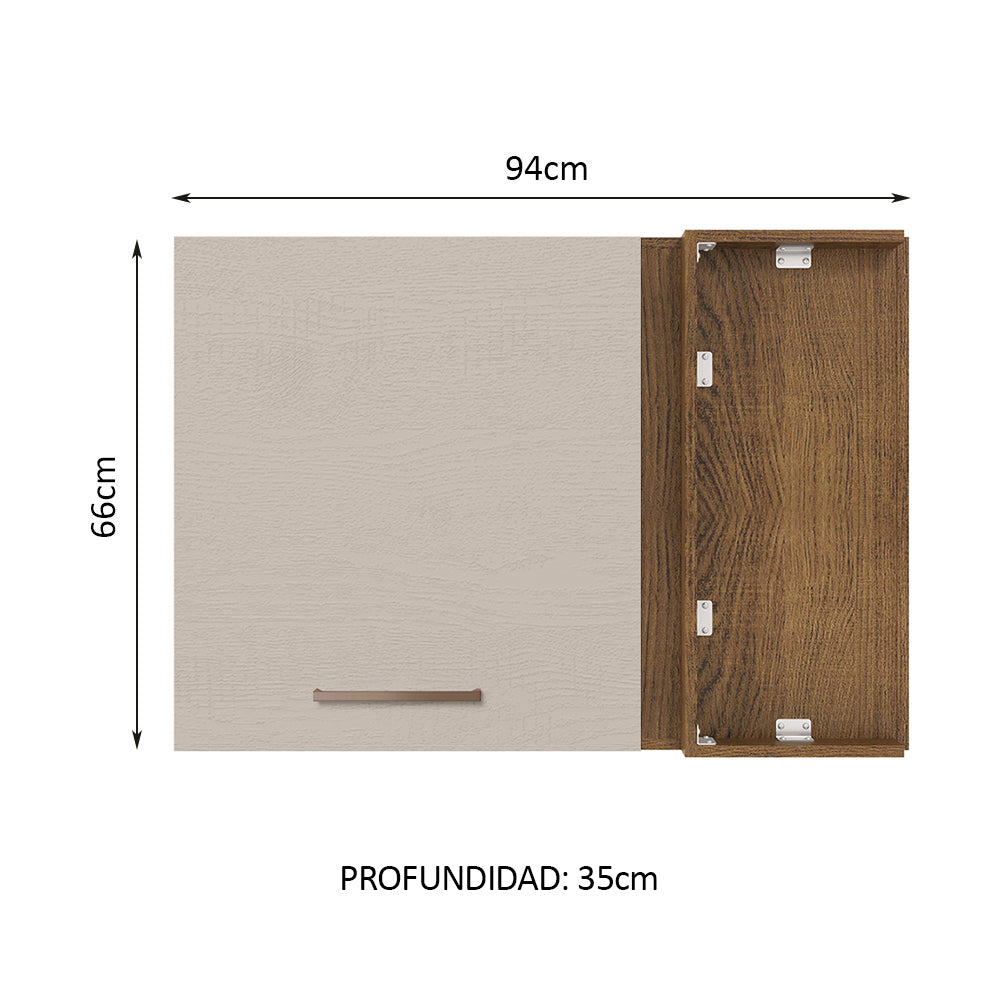 Alacena 94 cm 1 Puerta Agata Marrón/Crema