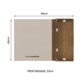 Alacena 94 cm 1 Puerta Agata Marrón/Crema